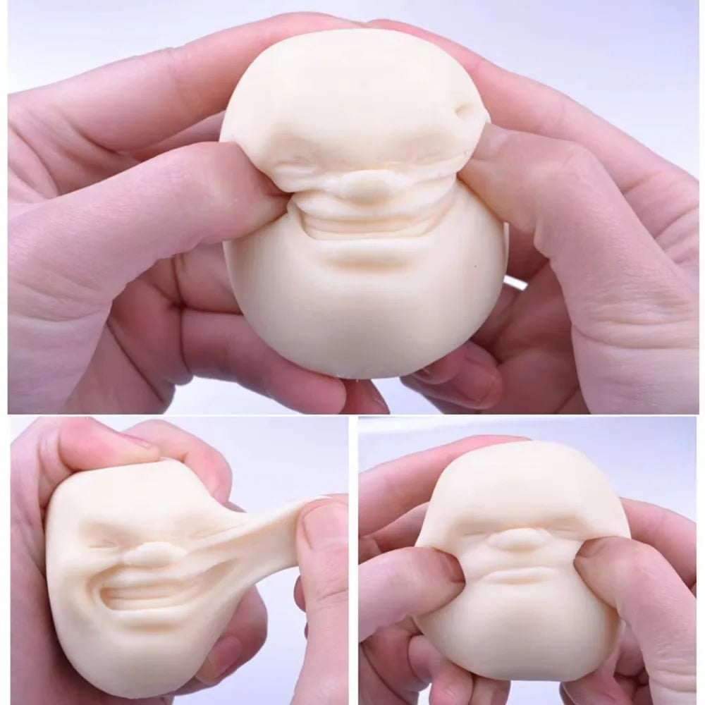 Funny Face Mochi Squishy — 3D Stress Relief Doll